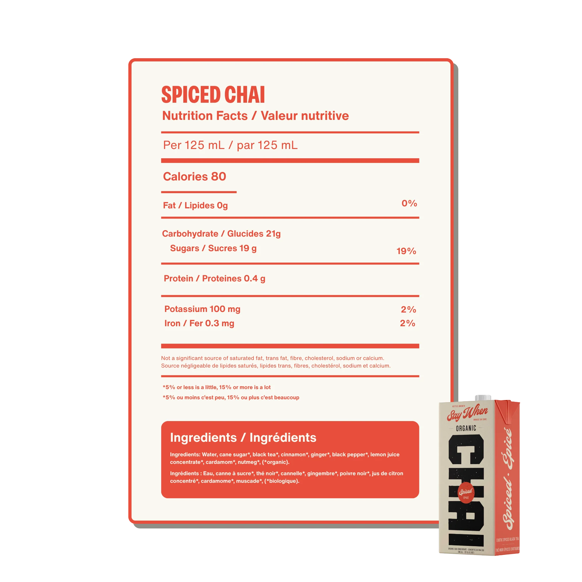 SAY WHEN Organic Spiced Chai Concentrate