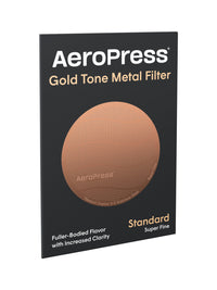 Photo of AeroPress Gold Tone Reusable Filter (Titanium-Coated) ( 1 Unit ) [ AeroPress ] [ Metal Filters ]