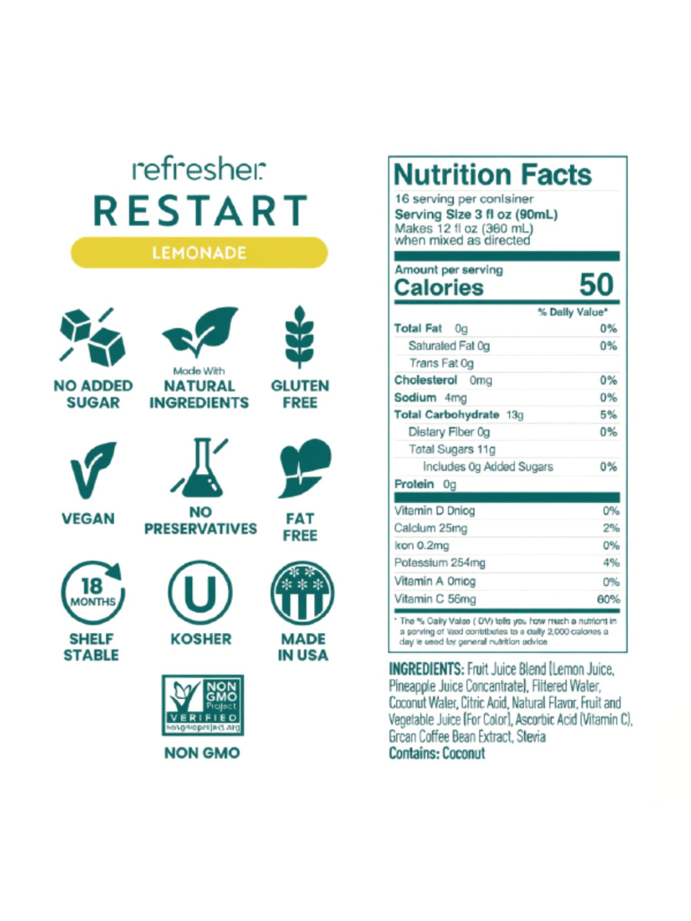 Photo of SmartFruit Restart Refresher (1419.53ml/48oz) (Lemonade) ( ) [ SmartFruit ] [ Drink Concentrate ]