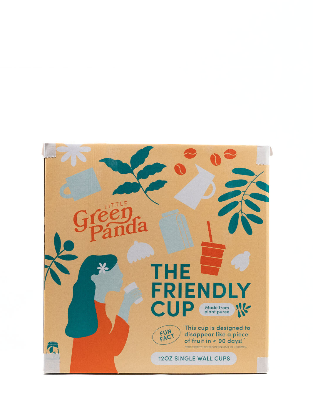 LITTLE GREEN PANDA Home Compostable Paper Cup (1000-Pack) (White)
