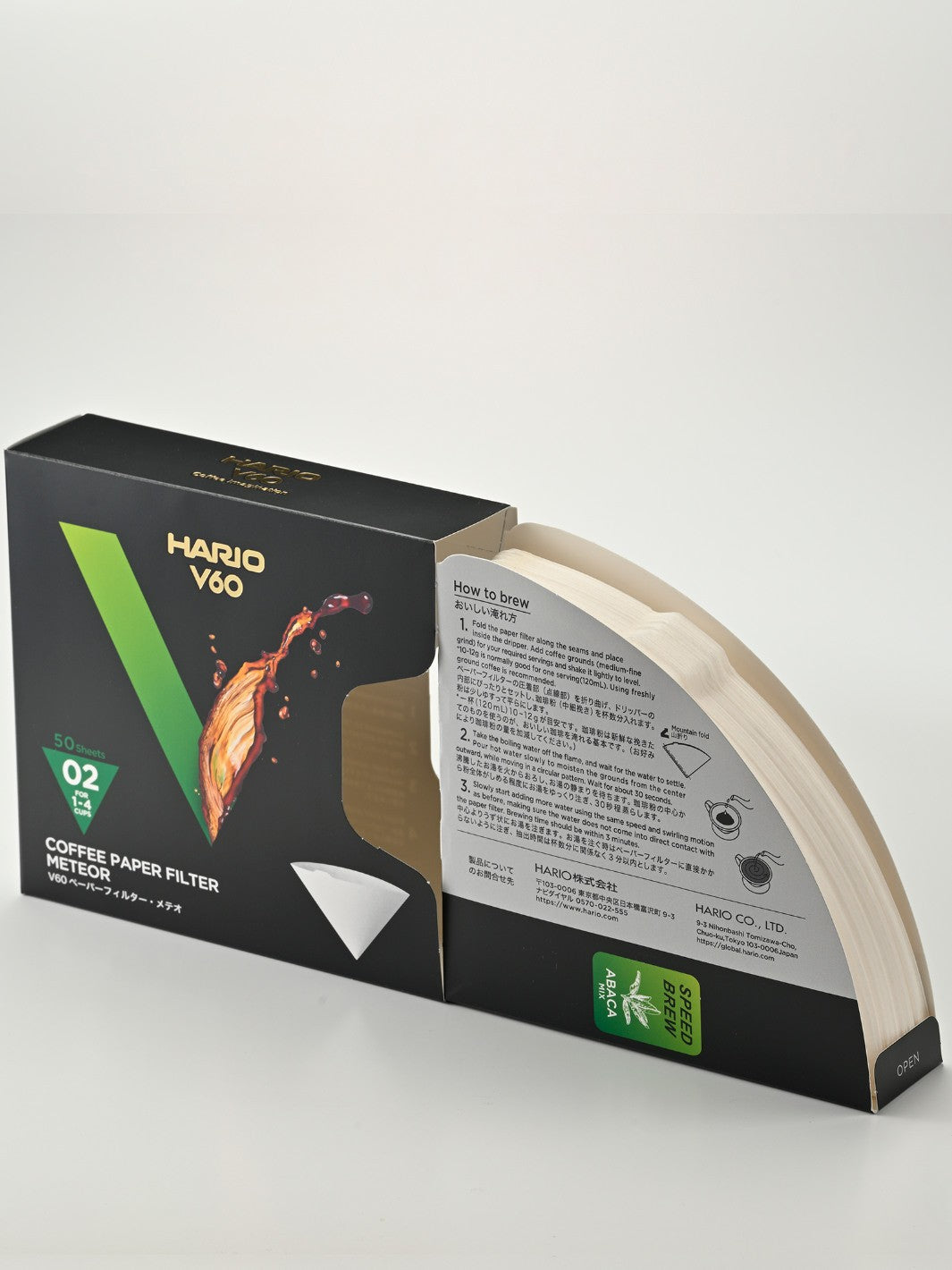 HARIO METEOR V60-02 Abaca Speed Filters (50-Pack)