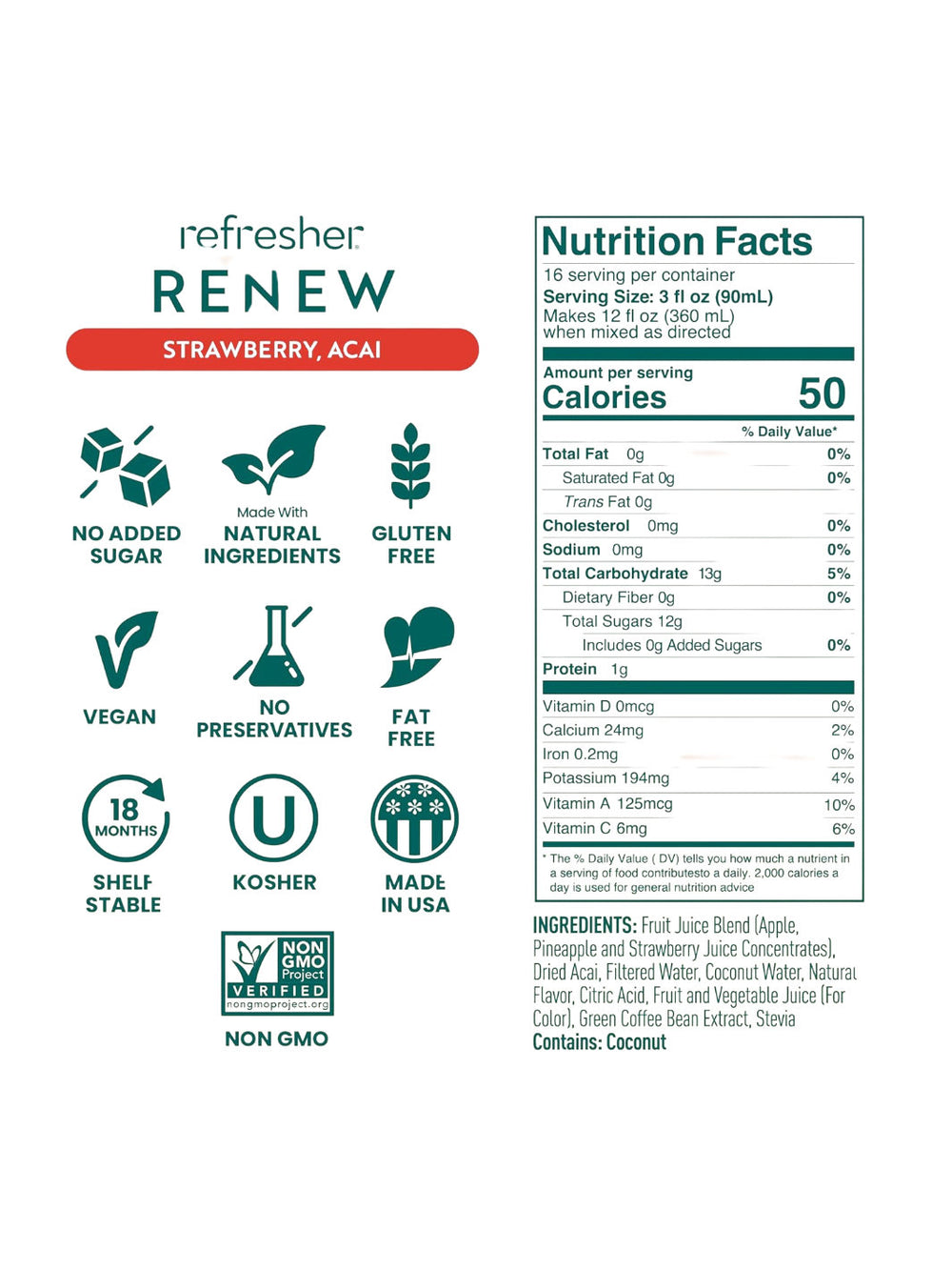 Photo of SmartFruit Renew Refresher (1419.53ml/48oz) (Strawberry, Açaí) ( ) [ SmartFruit ] [ Drink Concentrate ]