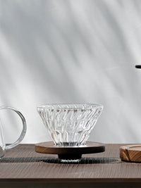 Photo of HARIO V60-02 Glass Dripper (Walnut) ( ) [ HARIO ] [ Pourover Brewers ]