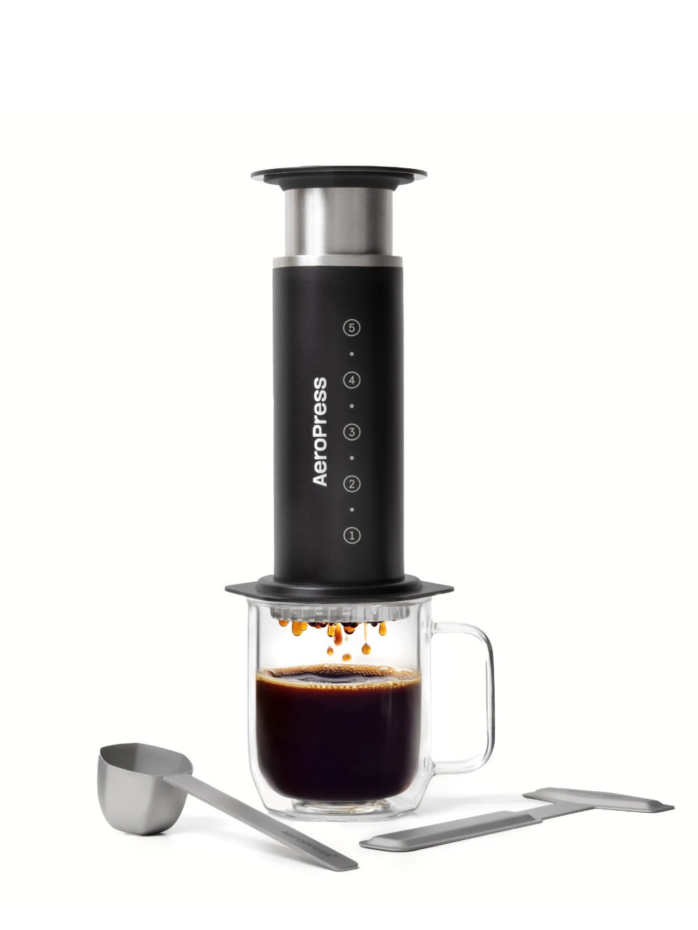 Photo of AeroPress Steel Coffee Maker ( Black Single Unit ) [ AeroPress ] [ Press Brewers ]