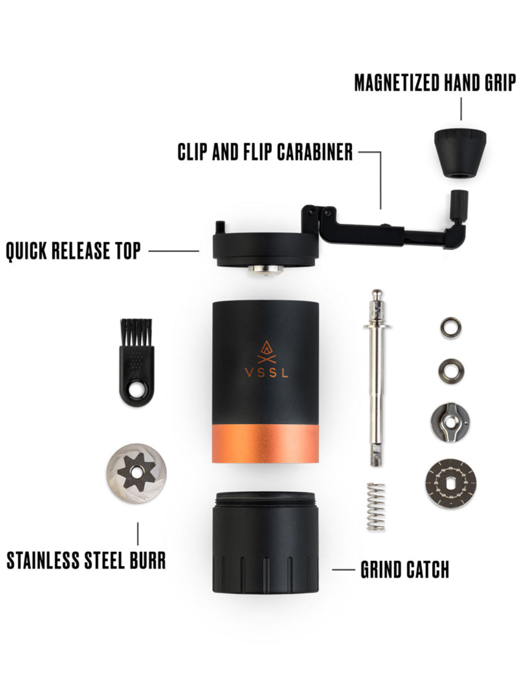 VSSL Java G45 Hand Grinder (Carbon) (Damaged Box)