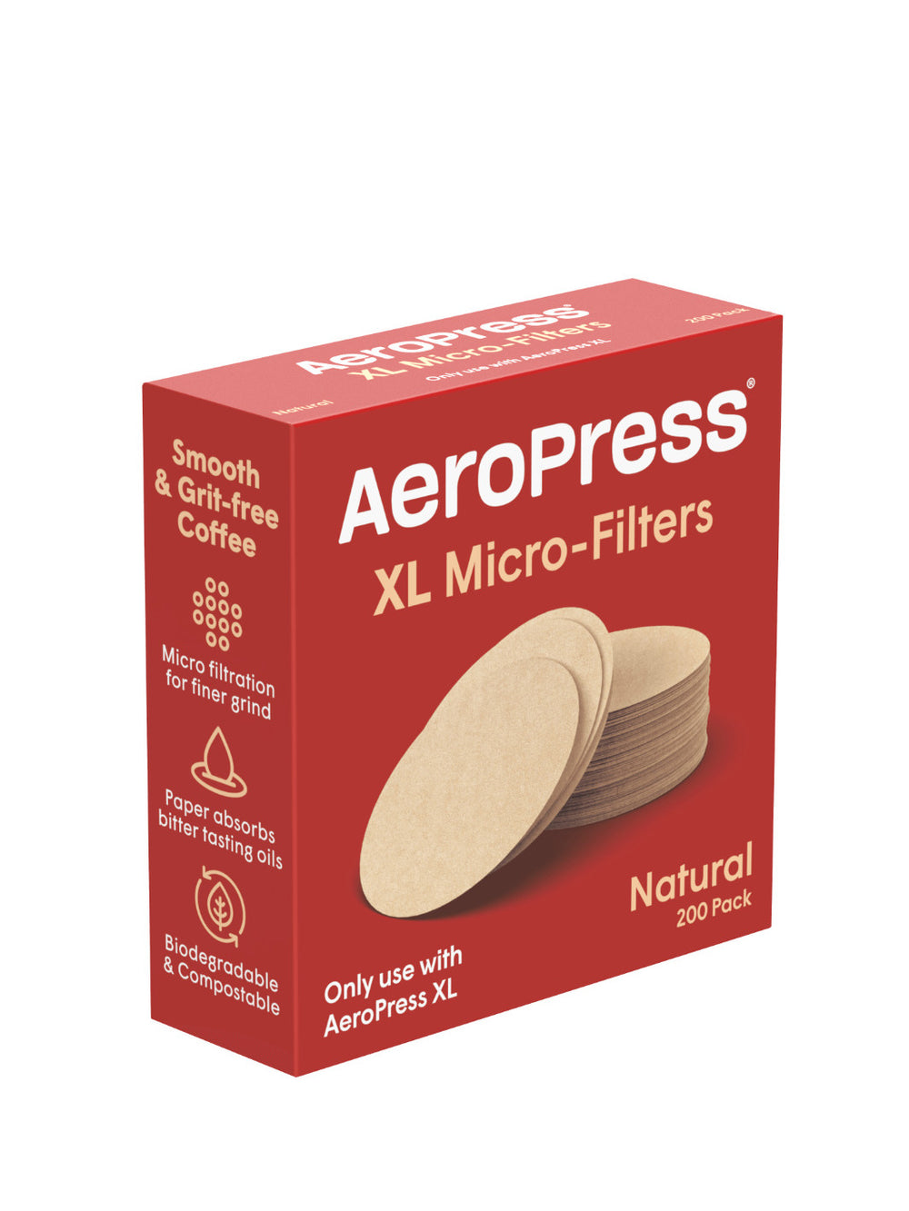 Photo of AeroPress XL Natural Microfilters (200-Pack) ( 1 Unit ) [ AeroPress ] [ Paper Filters ]