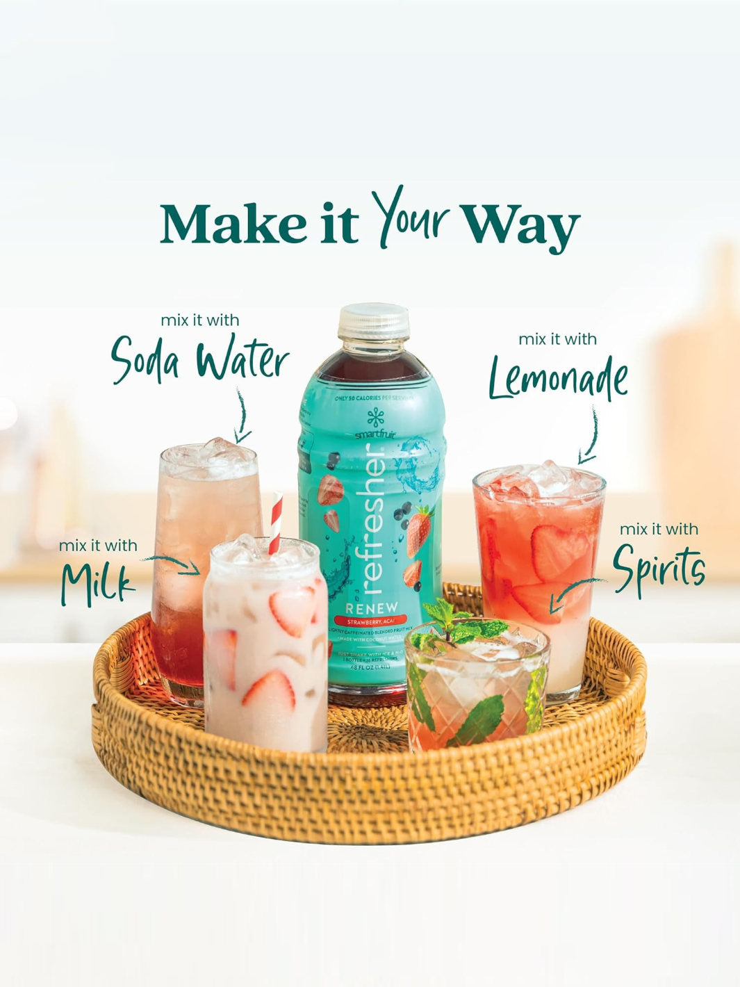 SmartFruit Renew Refresher (1419.53ml/48oz) (Strawberry, Açaí)