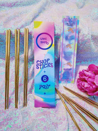 Photo of UMESHISO Chopsticks (6-Pairs) (Gold) (Lightly Used) ( ) [ Yard Sale ] [ Yard Sale ]