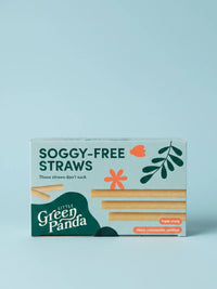 Photo of LITTLE GREEN PANDA Paper-Wrapped Home Compostable Straw (⌀8x210mm/⌀0.3x8.3in) (Angled Cut) (180-Pack) ( ) [ Little Green Panda ] [ Single Use Straws ]