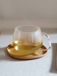 Photo of KINTO UNITEA Cup and Willow Coaster (125x125mm/5x5in) ( ) [ KINTO ] [ Tea Glasses ]