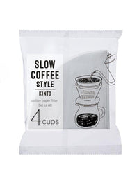 Photo of KINTO SLOW COFFEE STYLE Cotton Paper Filter (4-Cup) (60-Pack) ( White ) [ KINTO ] [ Paper Filters ]