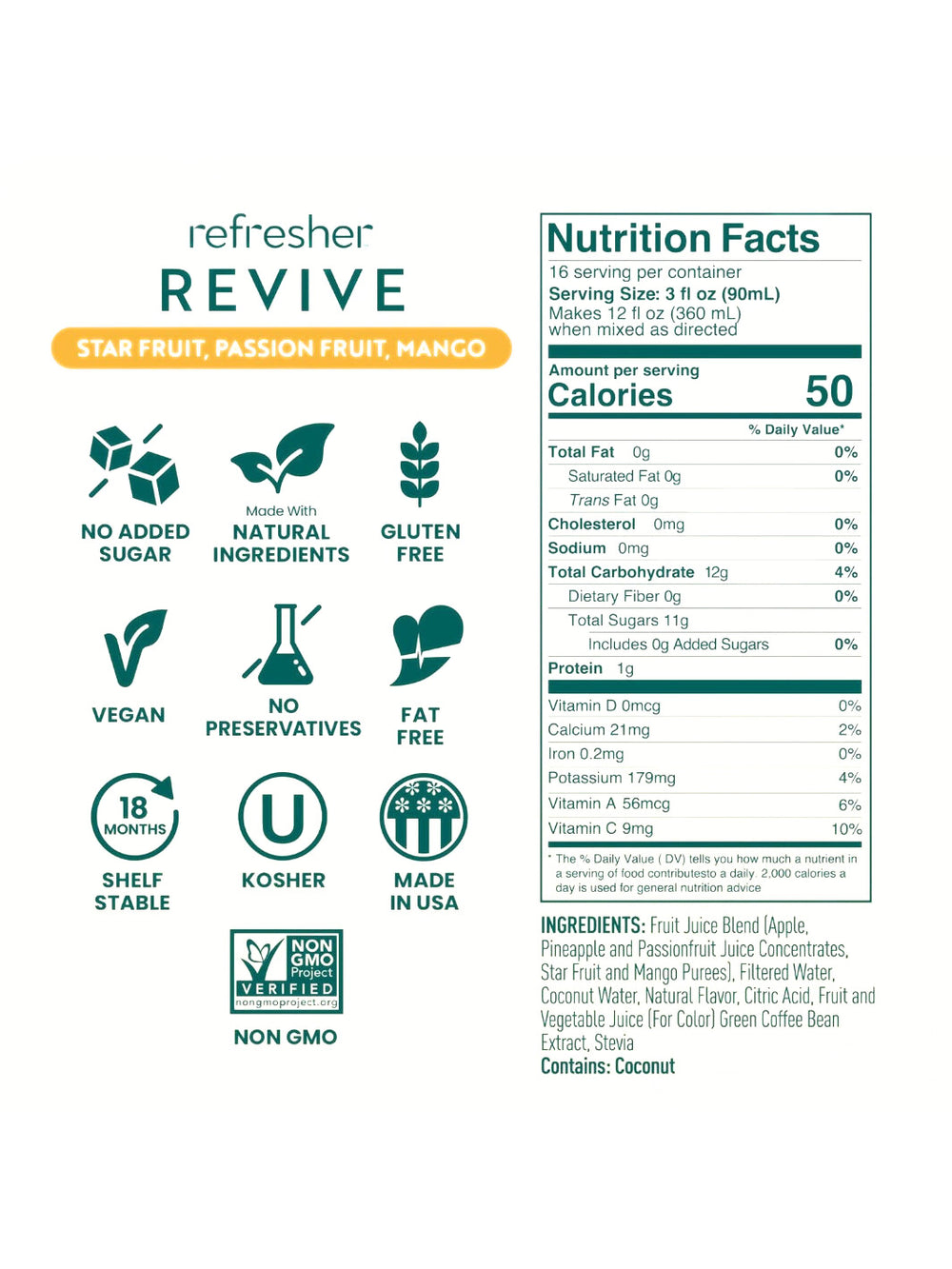 Photo of SmartFruit Revive Refresher (1419.53ml/48oz) (Star Fruit, Passion Fruit, Mango) ( ) [ SmartFruit ] [ Drink Concentrate ]