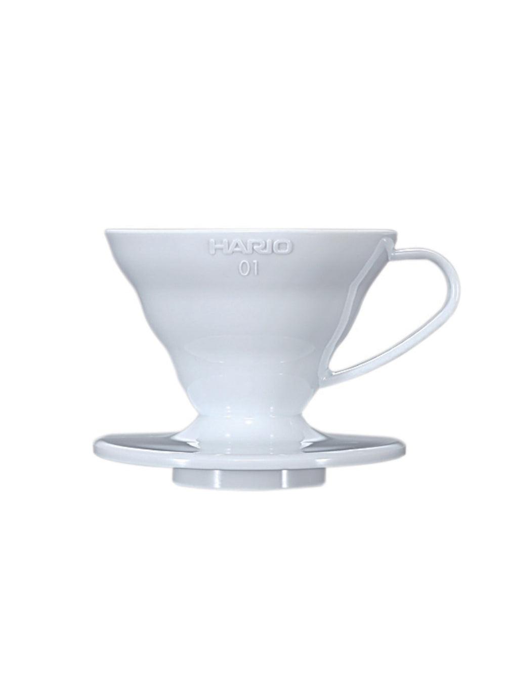Photo of HARIO V60-01 Dripper (Plastic) ( White ) [ HARIO ] [ Pourover Brewers ]